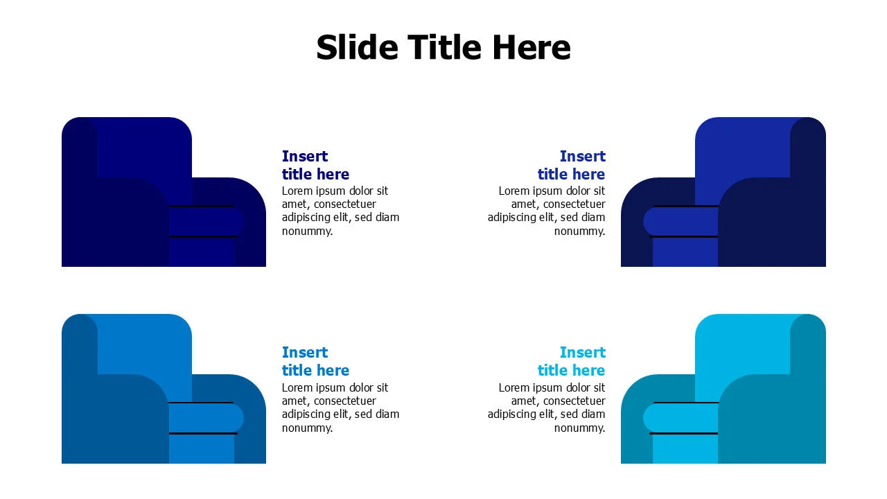 4 points colored chairs infographic