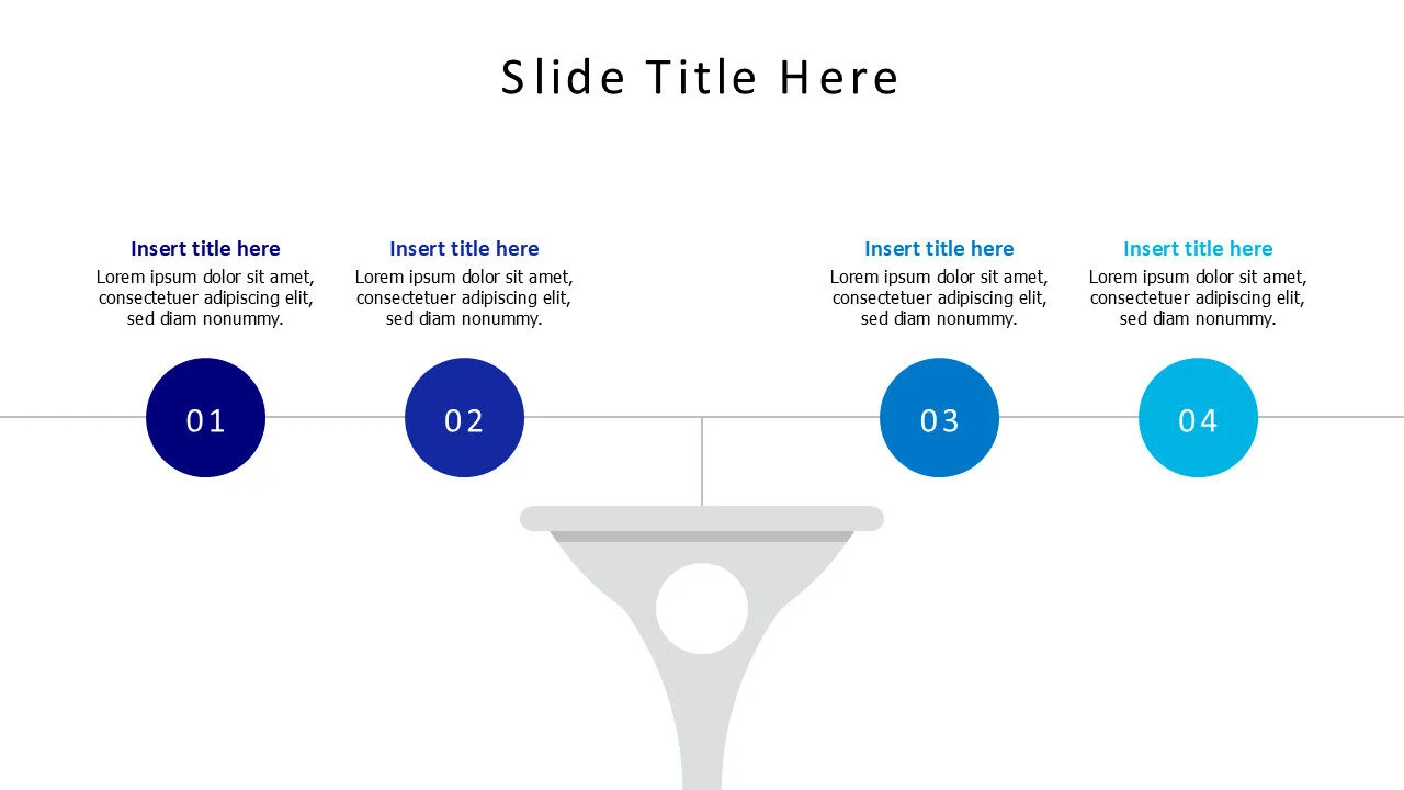 4 points colored circles with numbering infographic