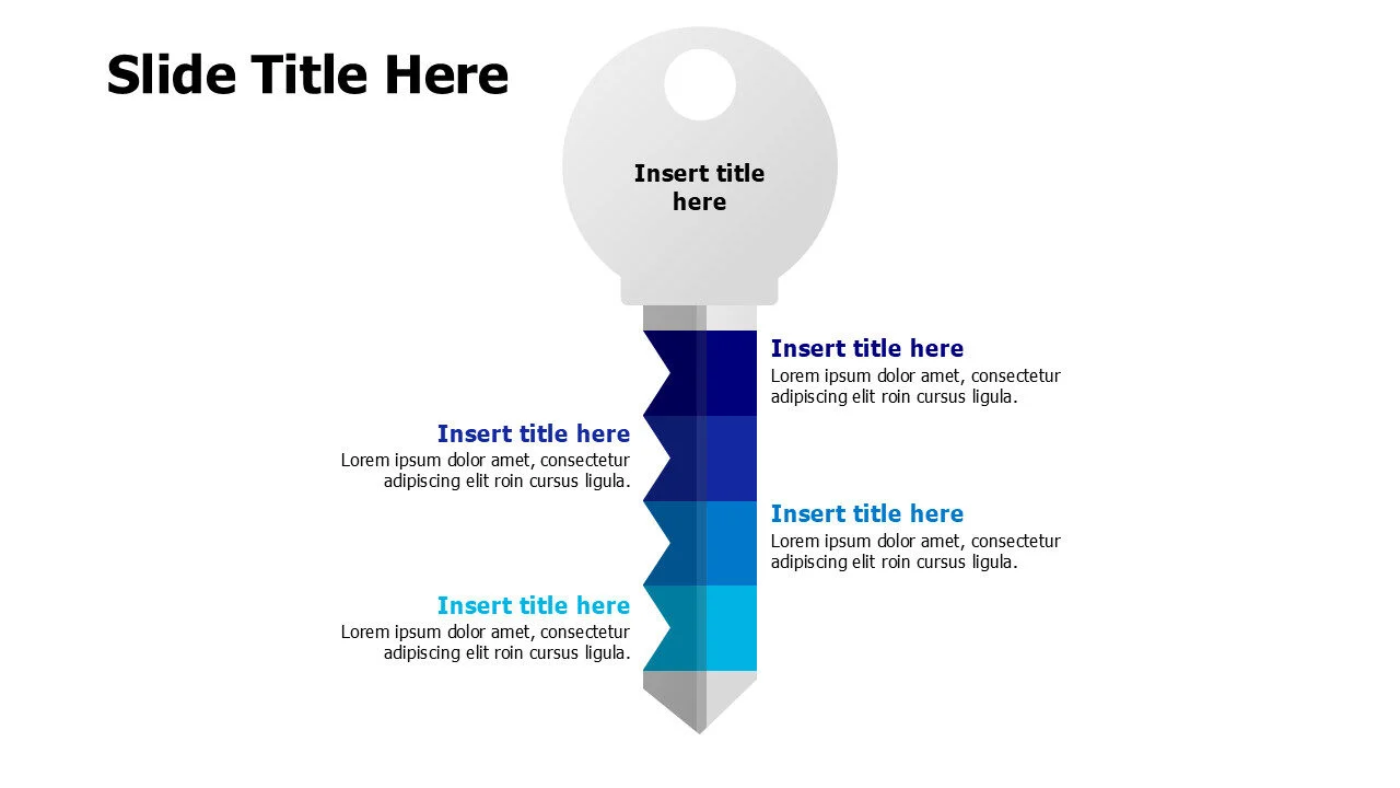 4 points colored divided key infographic