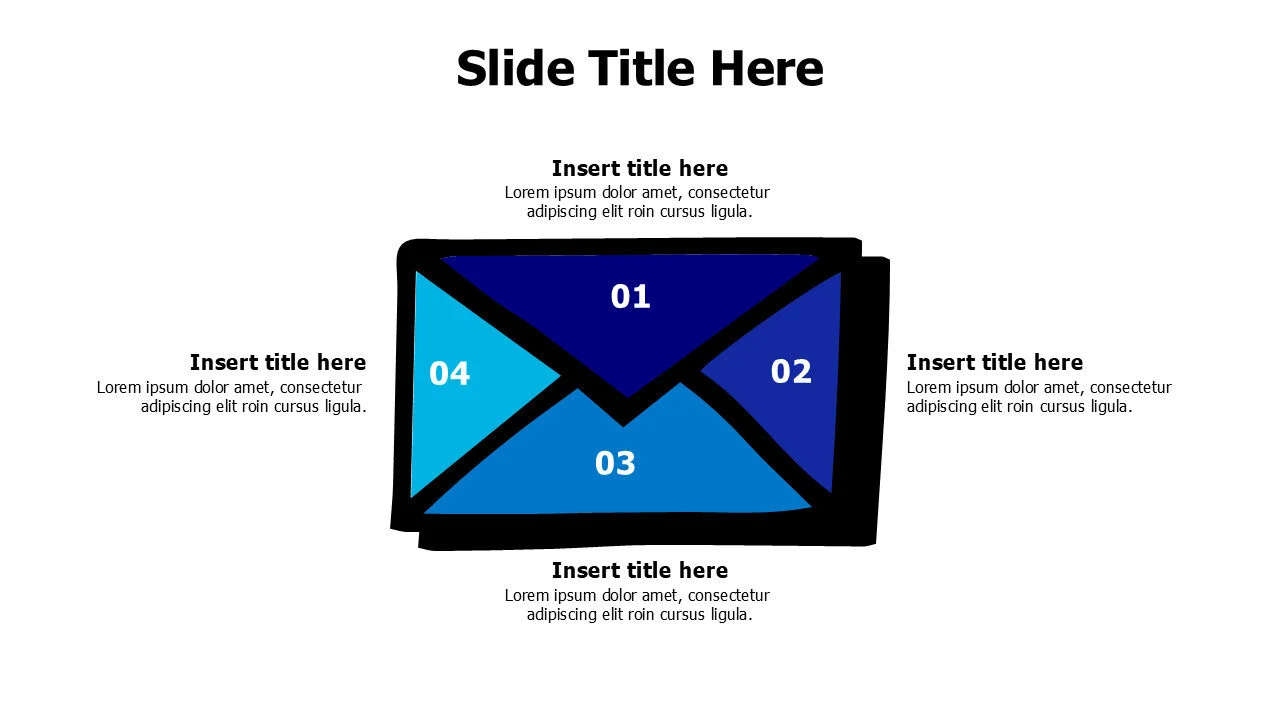 4 points colored doodle envelope infographic