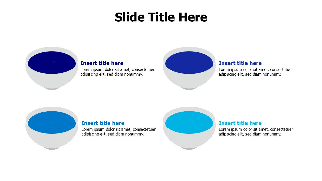 4 points colored fileed bowls infographic