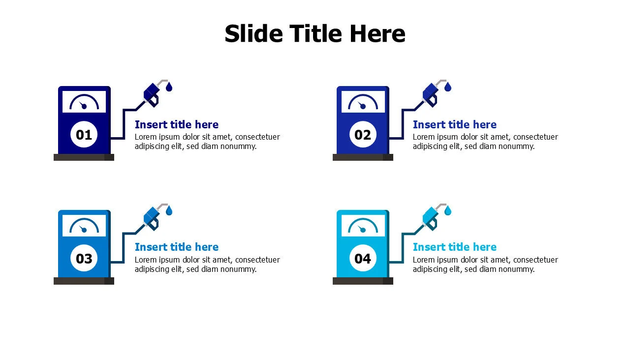 4 points colored gas stations infographic