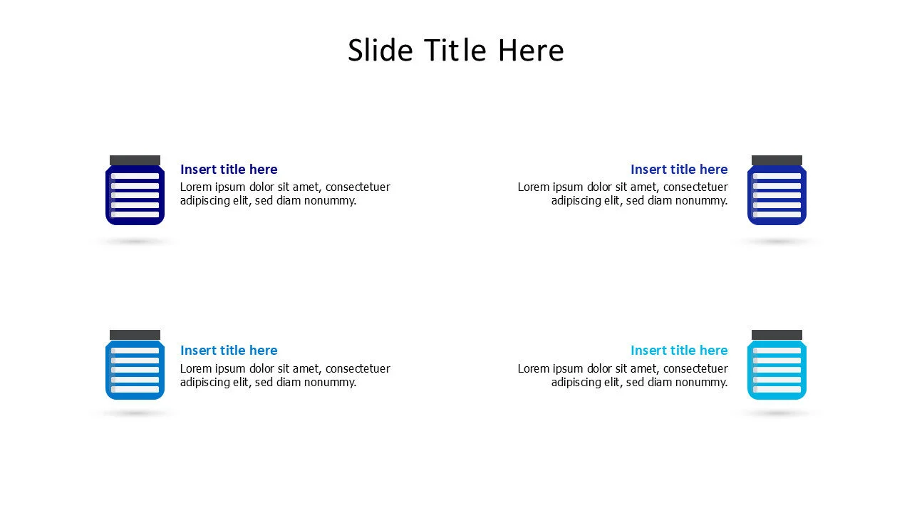 4 points colored medicine packs infographic