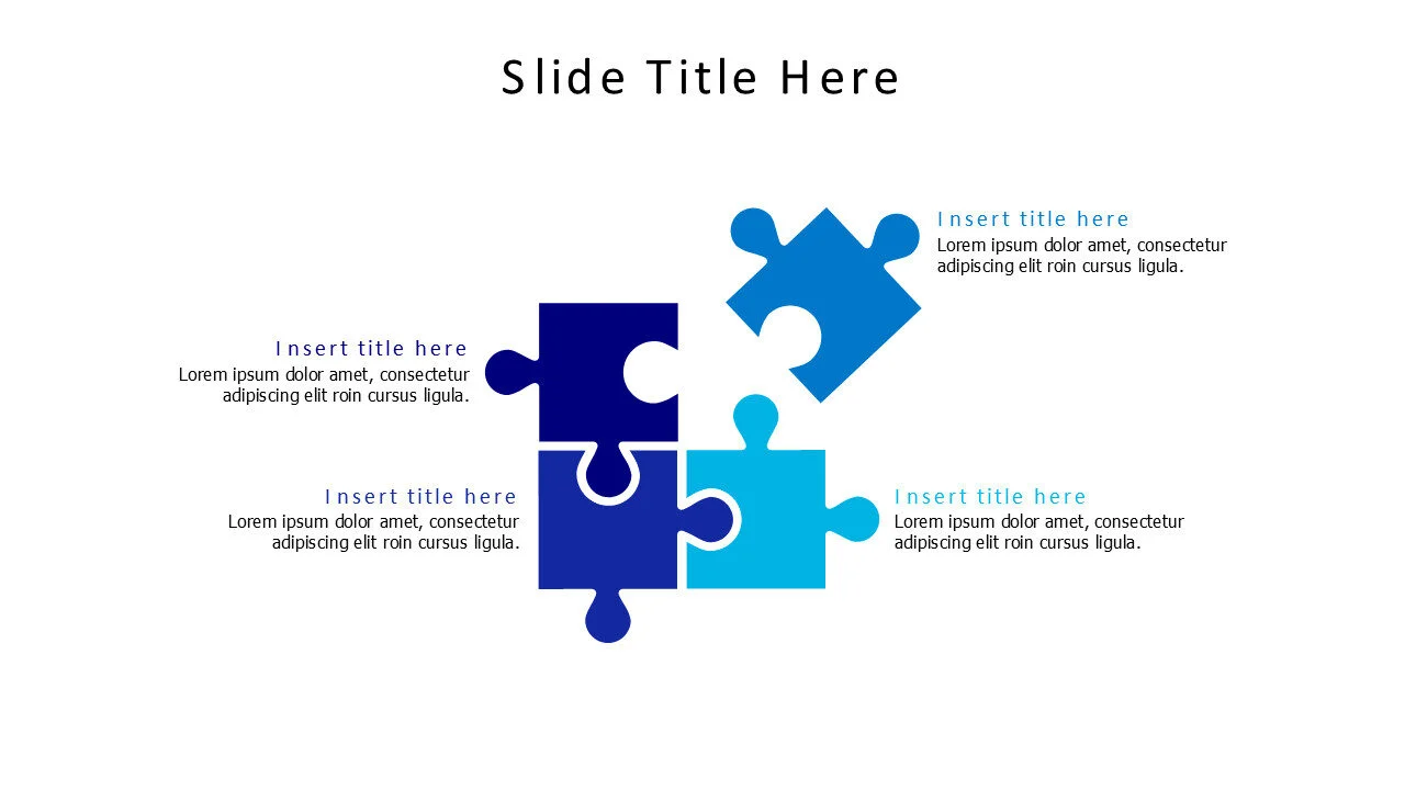 4 points colored puzzle pieces infographic