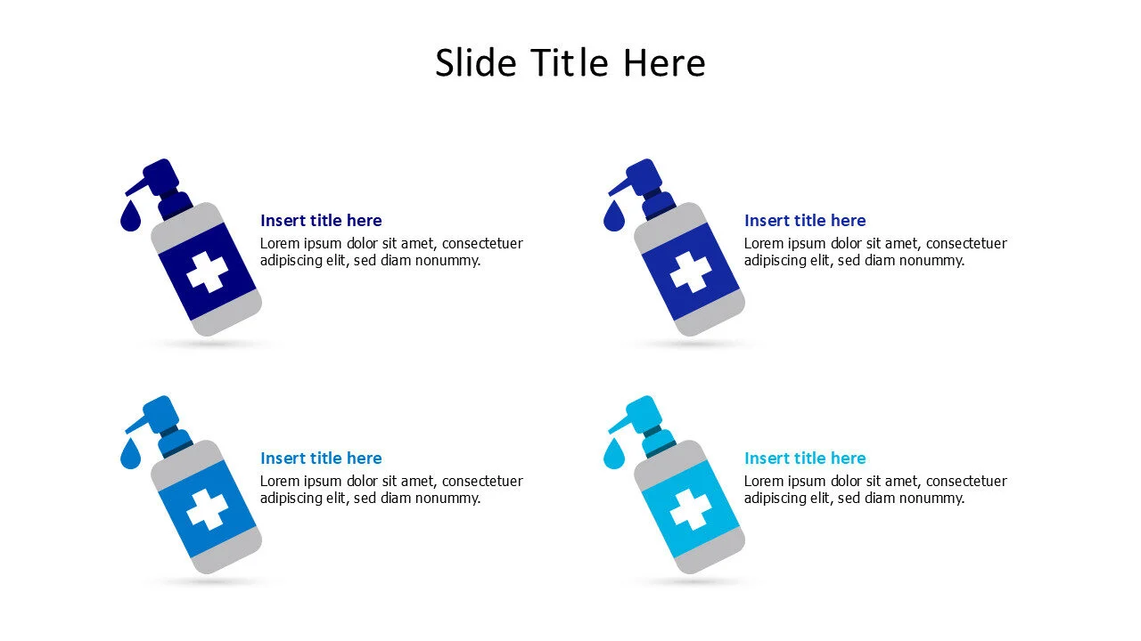 4 points colored sanitizers infographic