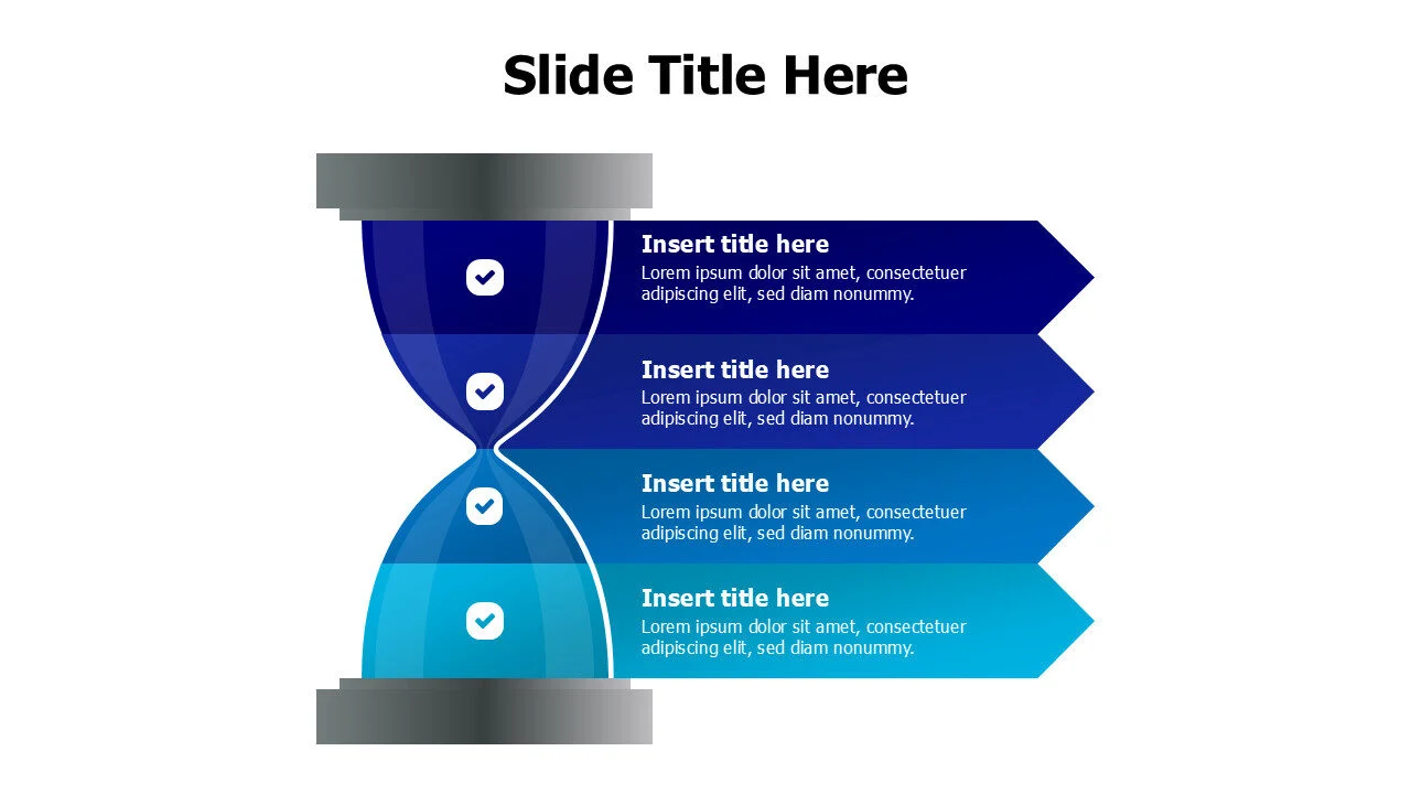 4 points colored stripes from Sand glass infographic