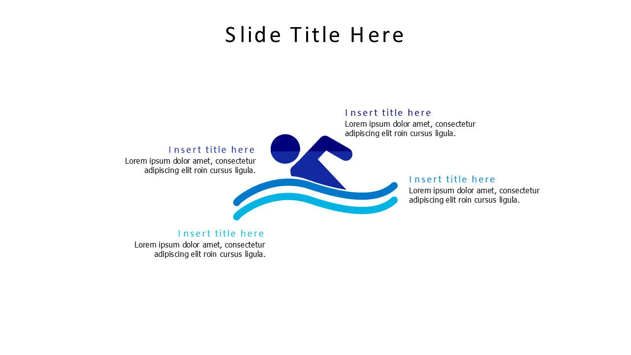 4 points colored swimmimg infographic