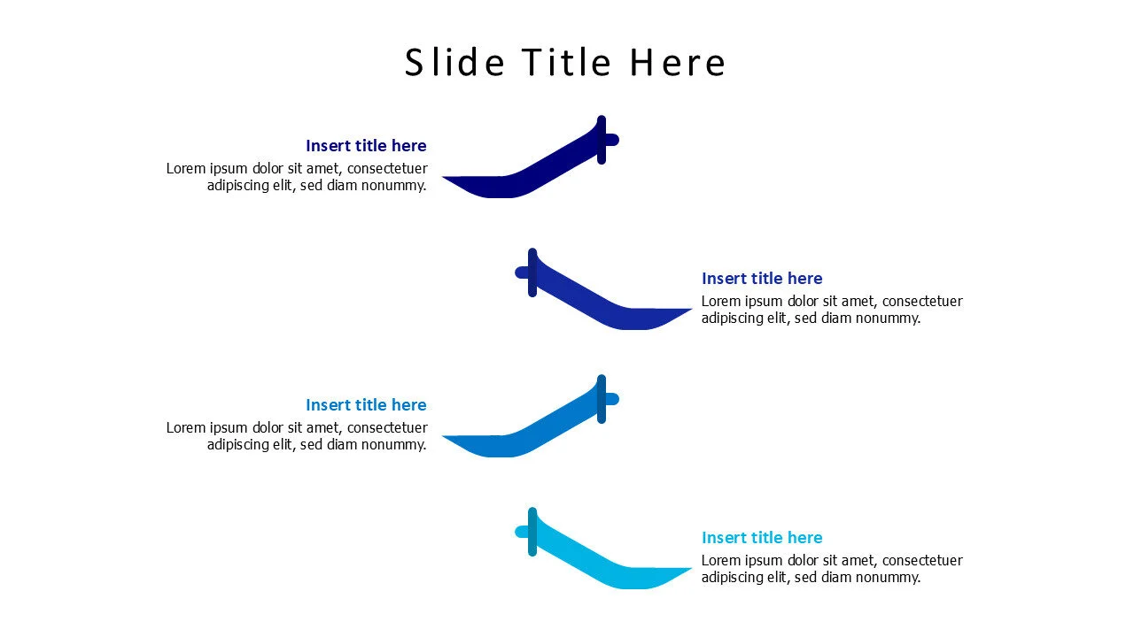 4 points colored swords infographic