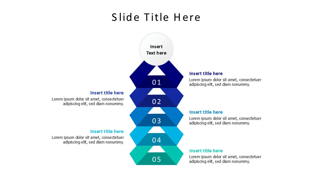 4 points colored triangles from a circle infographic