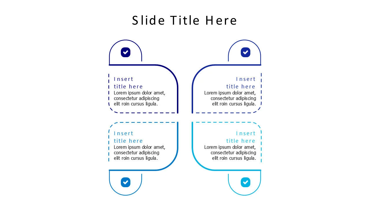 4 points curved shapes with icons infographic