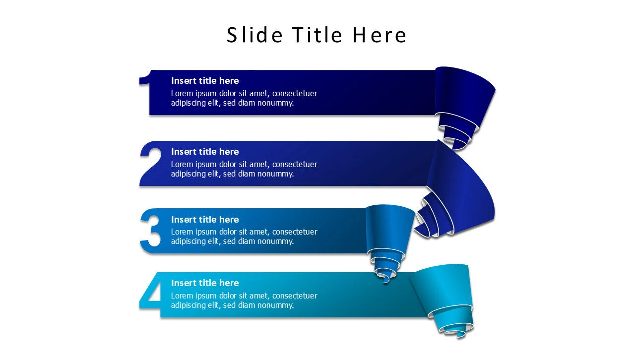 4 points cut out papers with colored numbers infographic