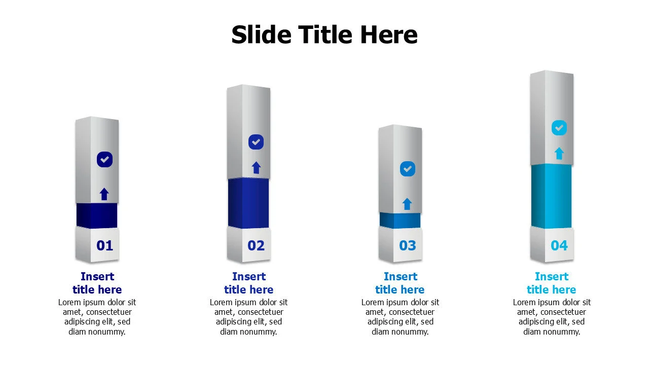 4 points different cubism coulmns infographic