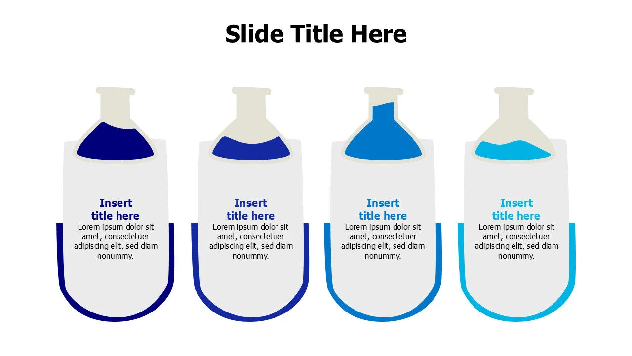 4 points different filling test tubes infographic
