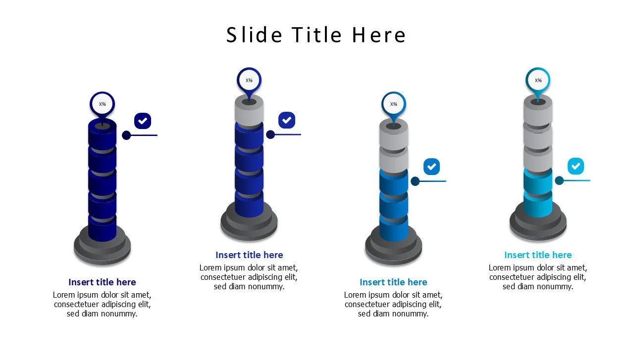 4 points different levels with percentage infographic