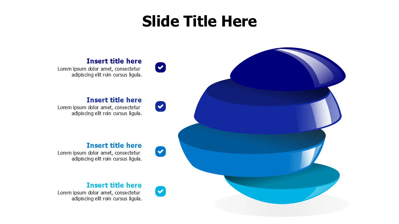 4 points divided 3D ball infographic