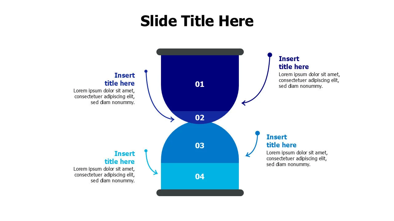 4 points divided colored glass sand infographic