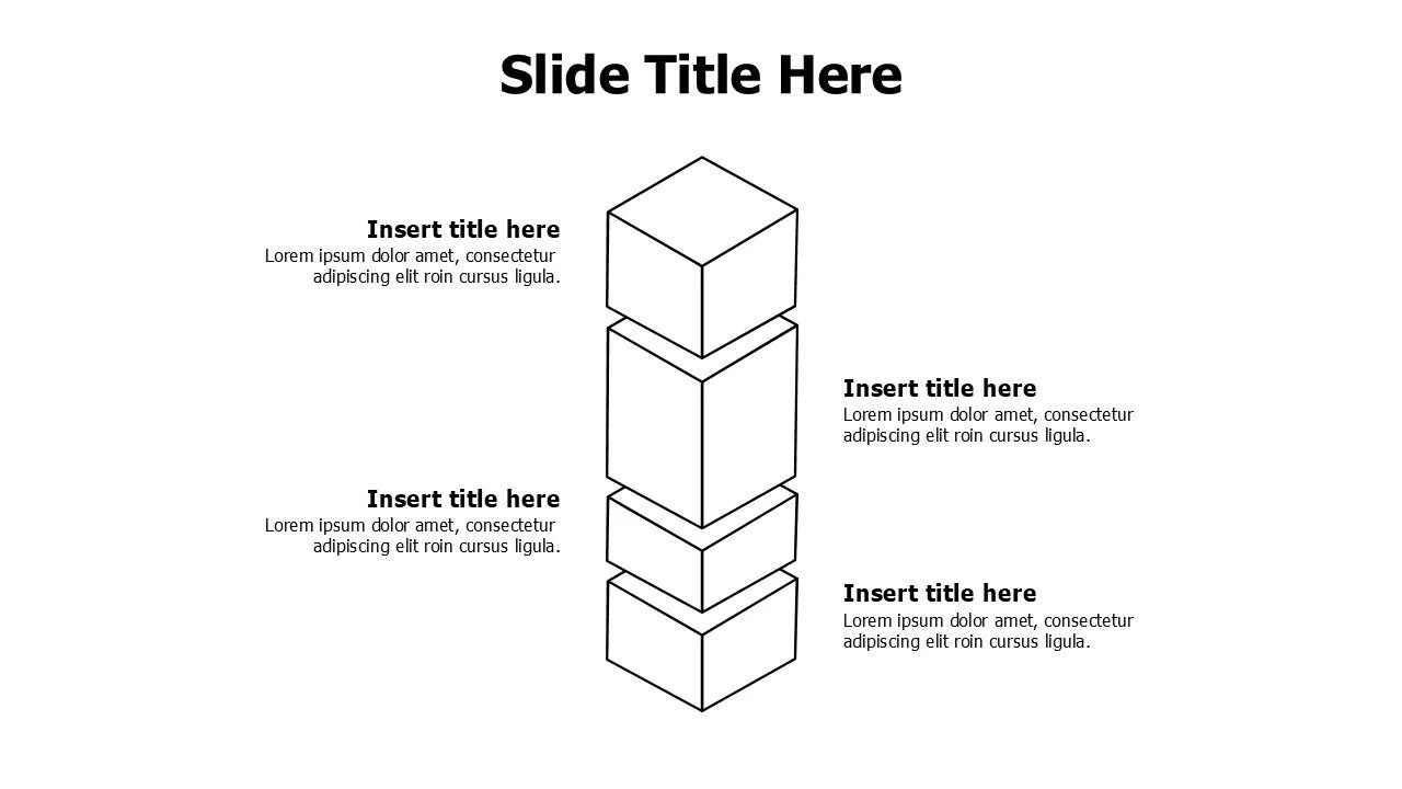4 points divided outline columns infographic