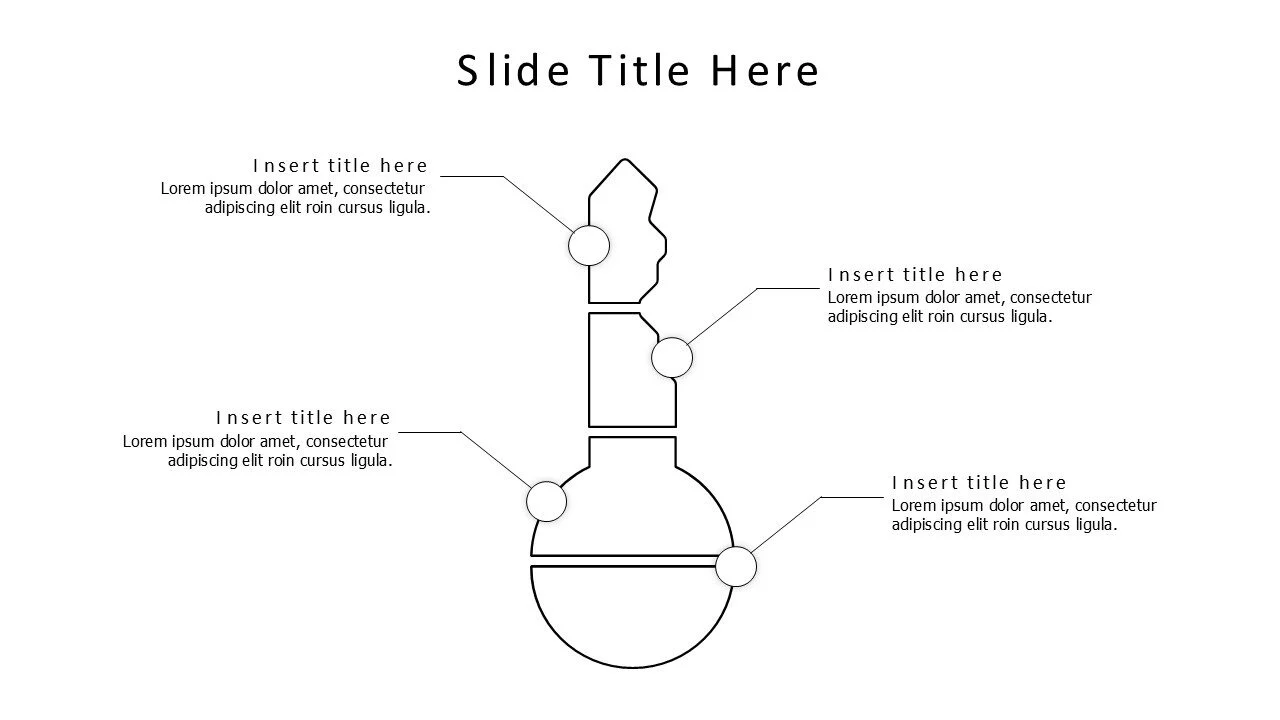 4 points divided outline key infographic