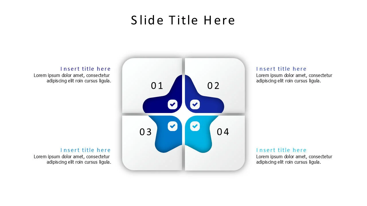 4 points divided star infographic