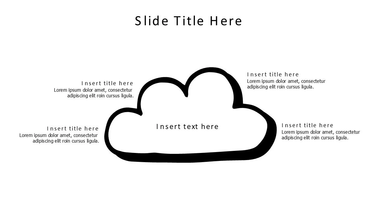 4 points doodle cloud infographic