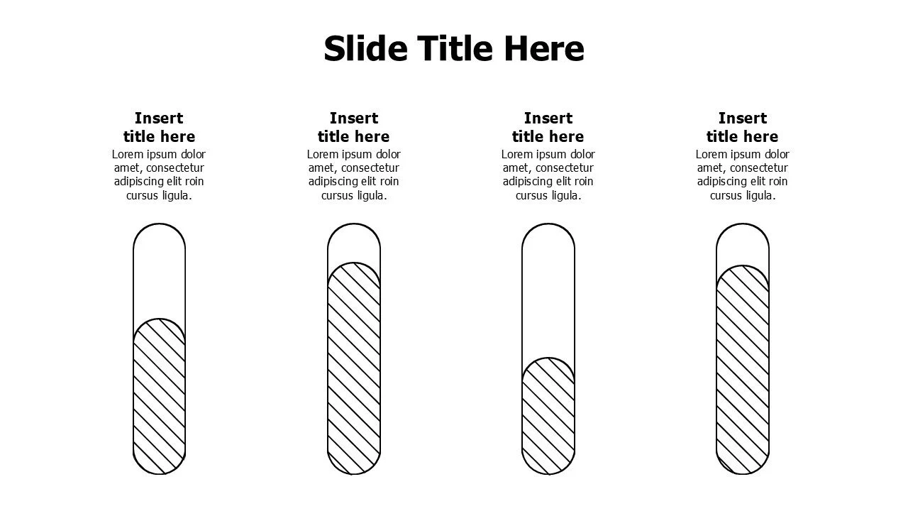 4 points editable vertical meters infographic