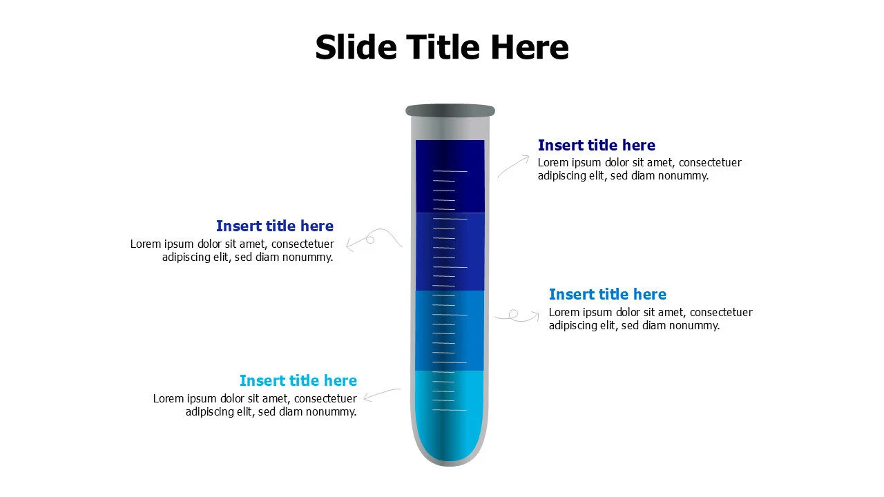 4 points filled test tube infographic