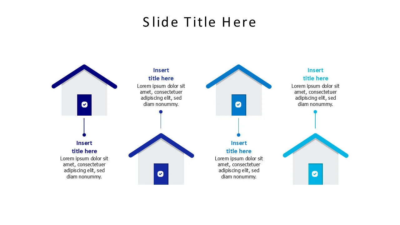 4 points flat houses infographic