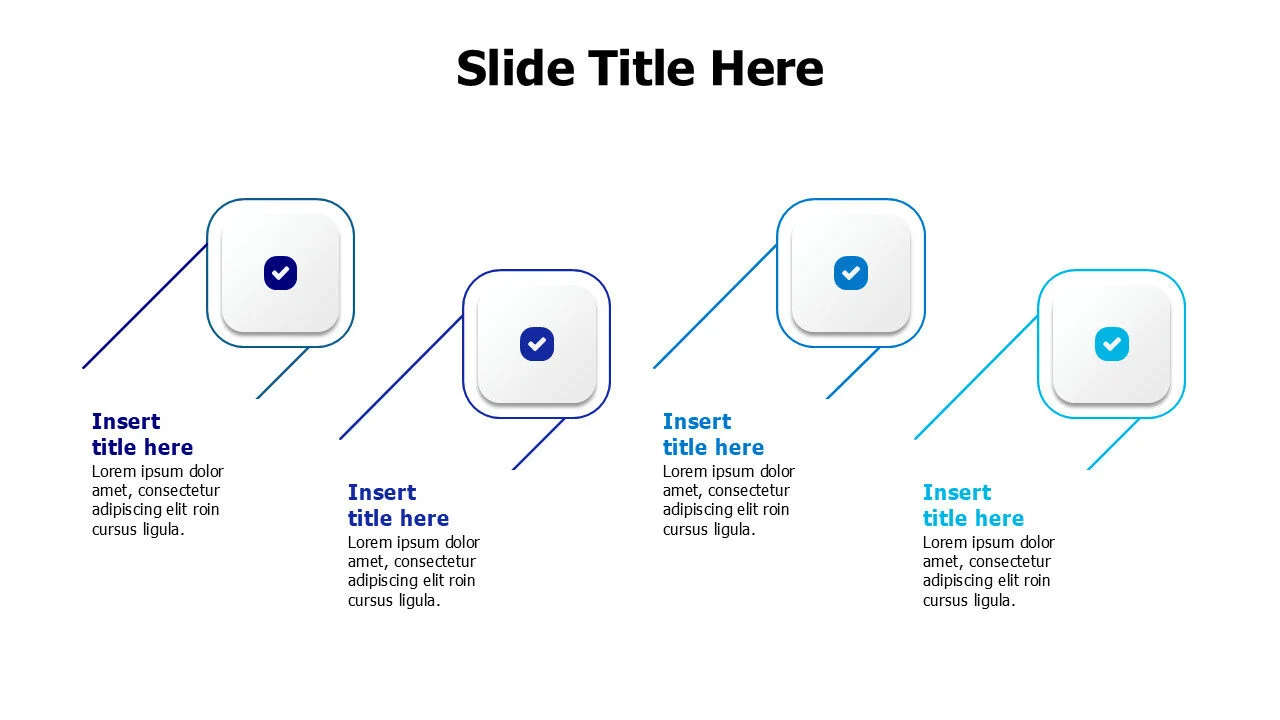 4 points flat lines infographic