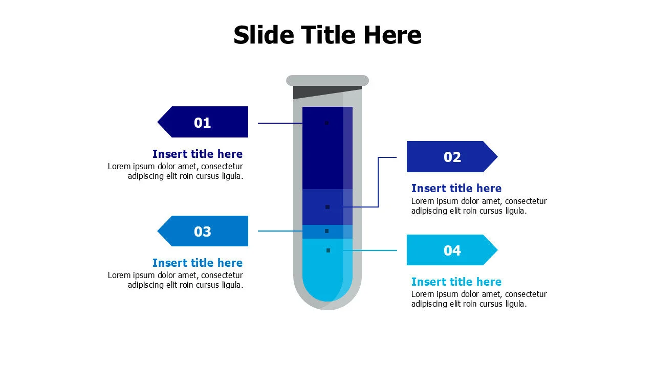 4 points from a filled test tube infographic
