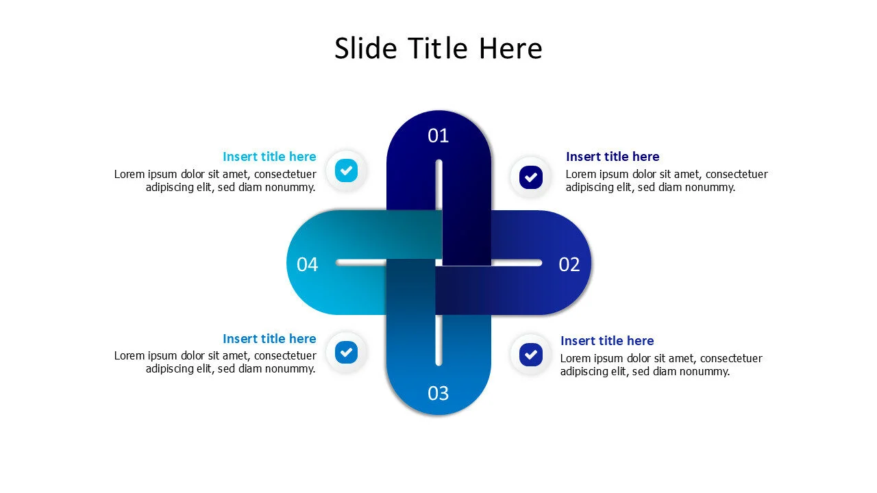 4 points gradient health mark infographic