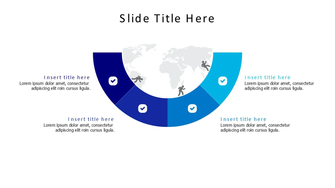 4 points half circle infographic