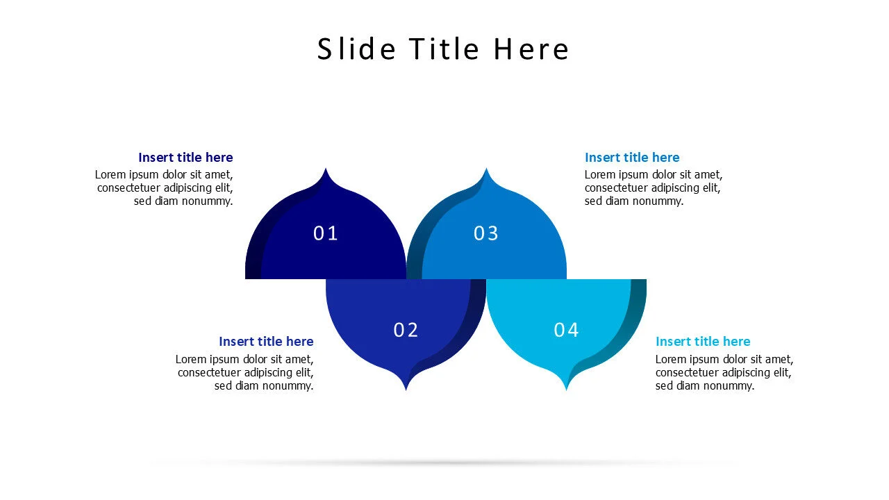 4 points half circles with numbering infographic