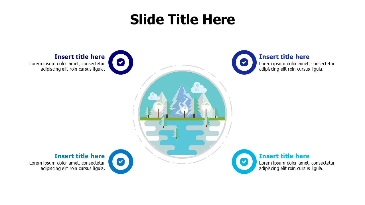 4 points landscape infographic