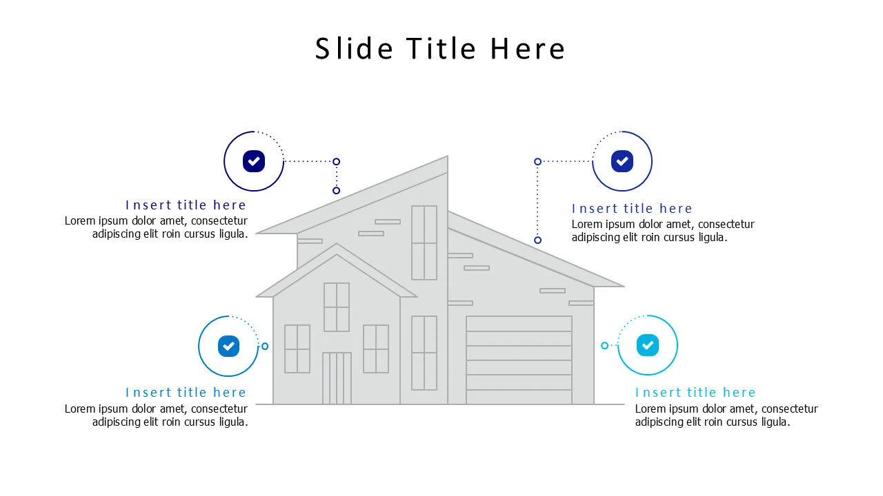 4 points minimal grey house infographic