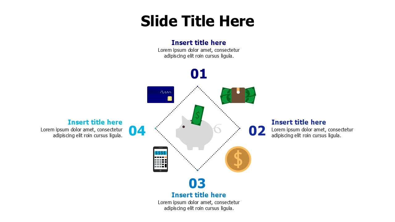 4 points money cash and visa infographic