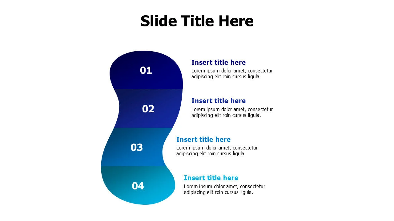 4 points organic divided shape infographic