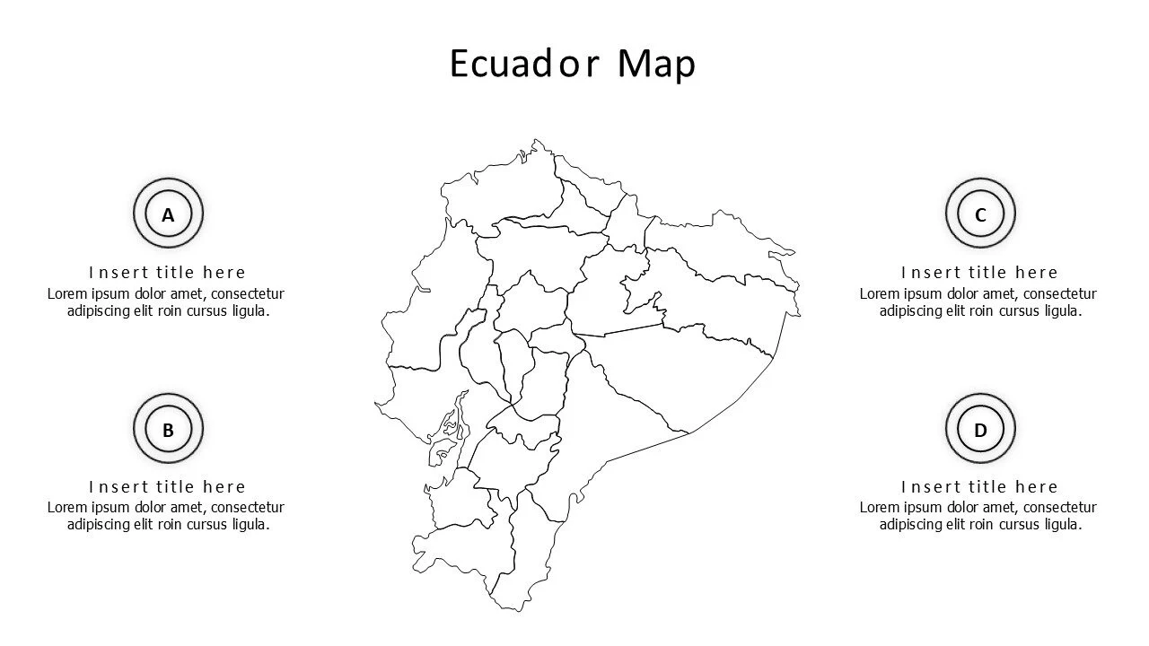 4 points outline Ecuador map infographic
