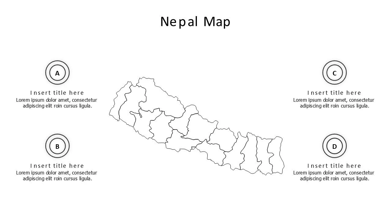4 points outline Napal map infographic