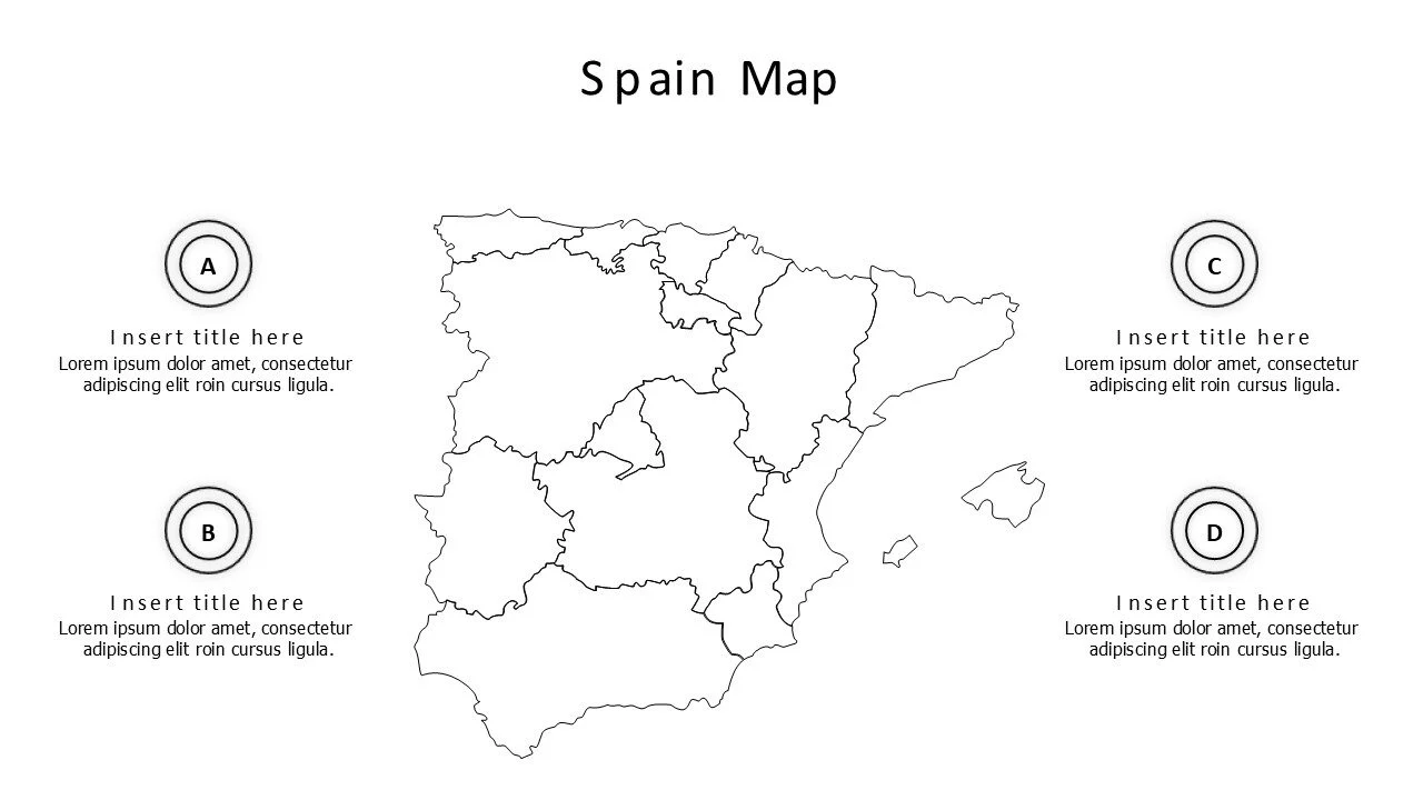 4 points outline Spain infographic