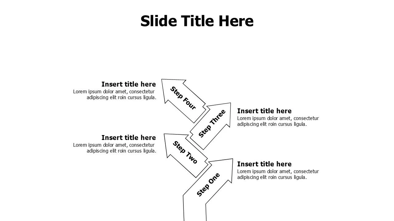 4 points outline arrows infographic