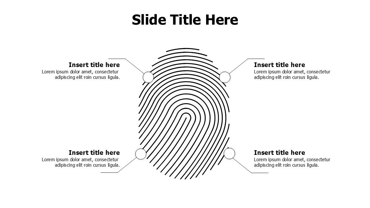 4 points outline fingerprint infographic