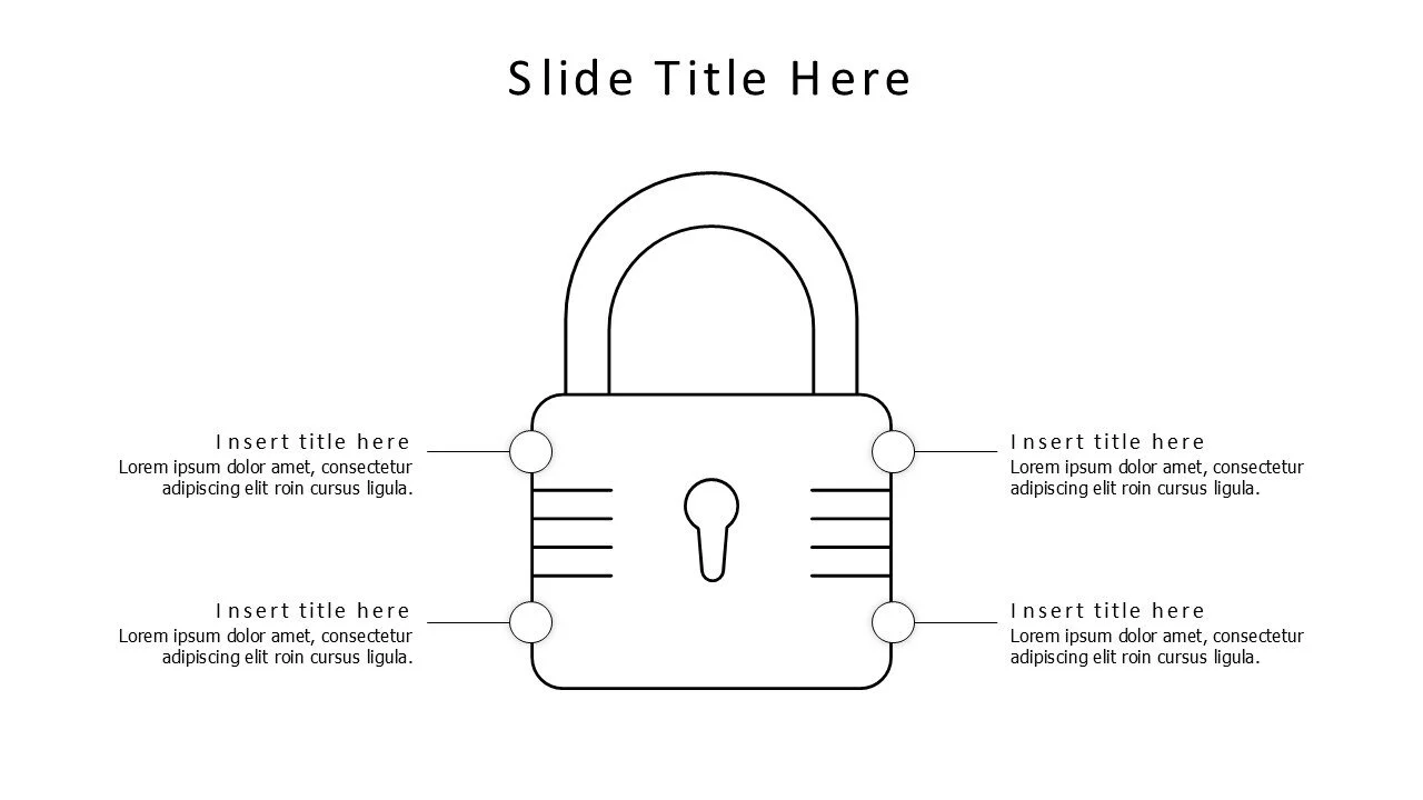 4 points outline lock infographic