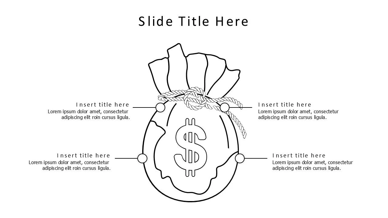 4 points outline money bundle infographic