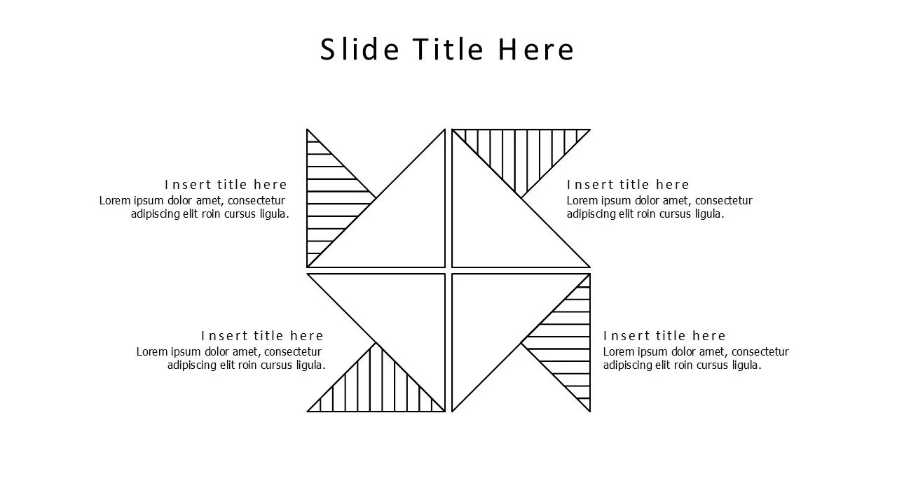 4 points outline origami infographic