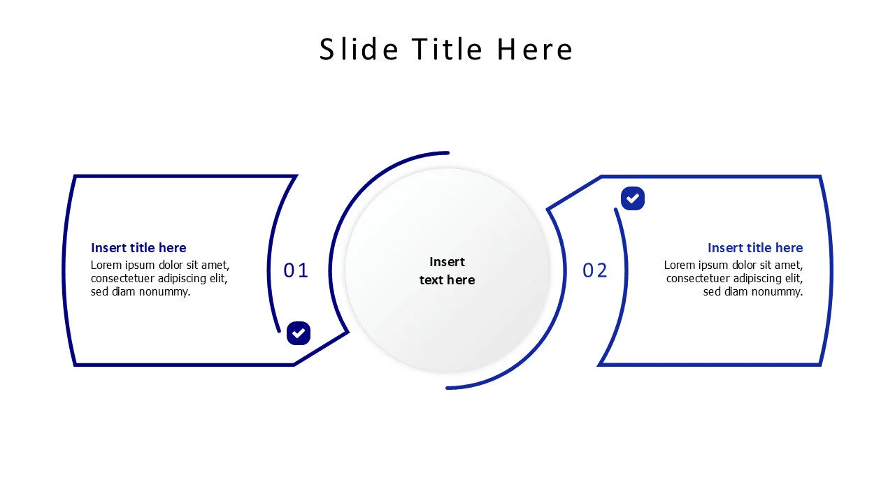 4 points outlined colored shape with icons infographic
