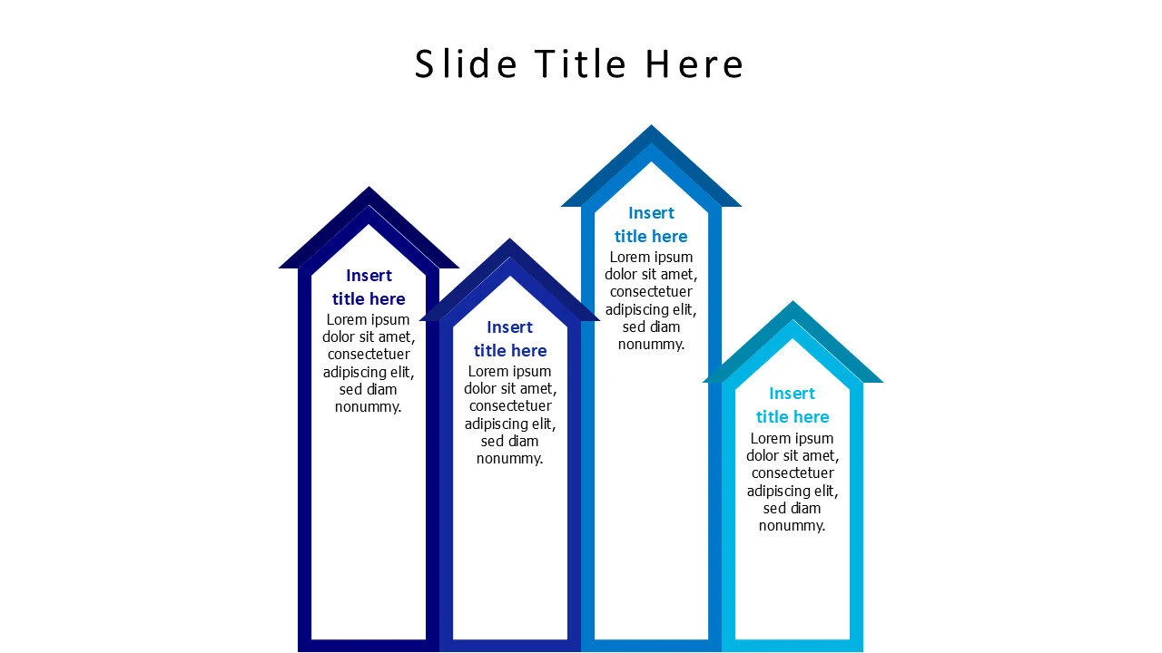 4 points outlined houses infographic