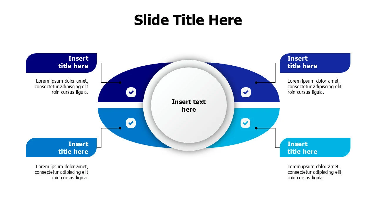 4 points oval branching infographic