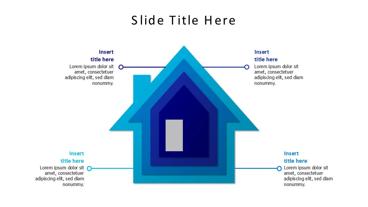 4 points overlayed houses infographic