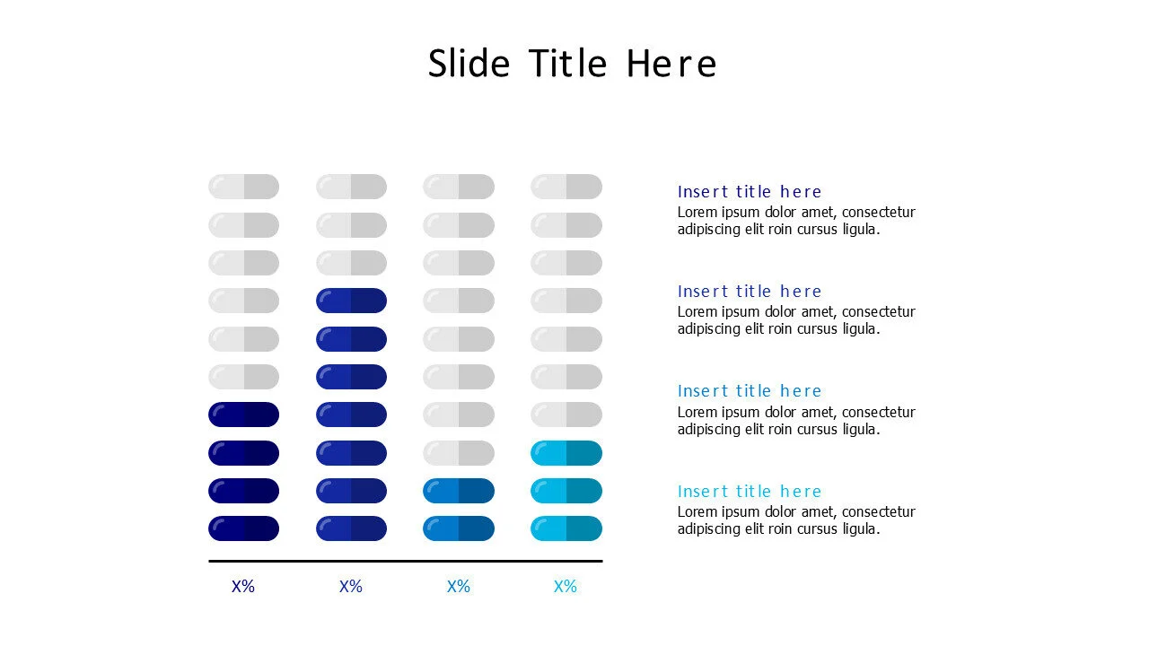 4 points par chart with pills infographic