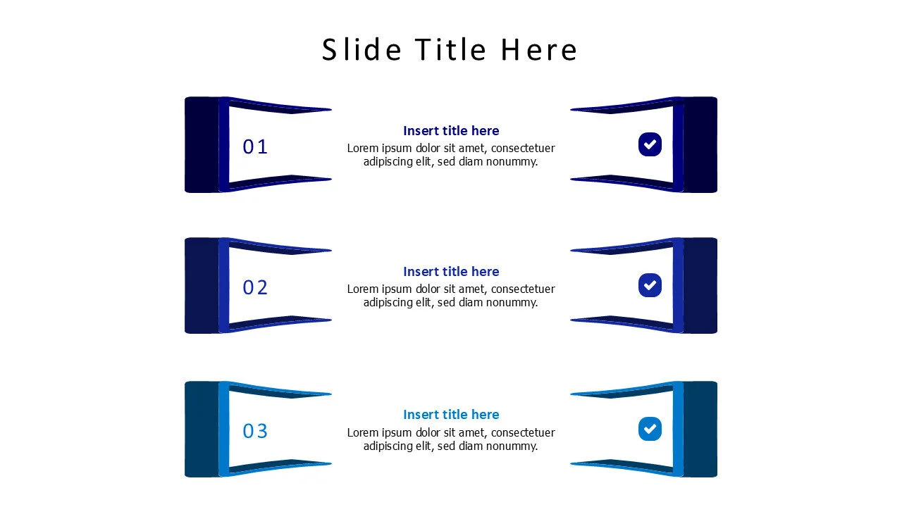 4 points prespective colored shelfs infographic